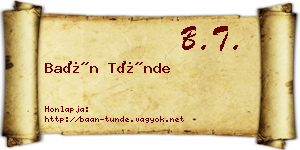 Baán Tünde névjegykártya