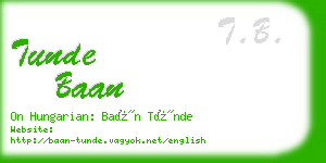 tunde baan business card